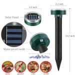 Mole Repellent 10 Pack, Animal Repeller Solar Powered Snake Ultrasonic Gopher Deterrent, Outdoor Waterproof Vole Vibration Stakes,Sonic Spike for Rodent Groundhog Snake Chipmunk