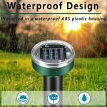 Mole Repellent 10 Pack, Animal Repeller Solar Powered Snake Ultrasonic Gopher Deterrent, Outdoor Waterproof Vole Vibration Stakes,Sonic Spike for Rodent Groundhog Snake Chipmunk