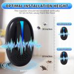 2026 Upgraded Ultrasonic Repeller Pest Indoor, Mouse Traps Repellent Insect Plug in, Pest Control Ant,Roach,Rodent, Mouse, Bugs, Mosquito, Spider, for Home, Office, Warehouse 6 Packs, Black