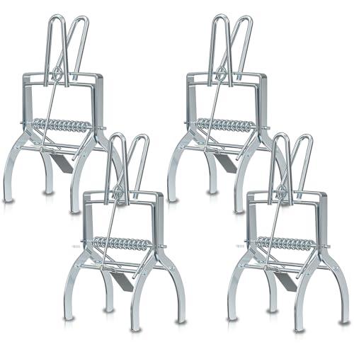 4 Pack Mole Traps That Kill Best, Mole Trap Easy to Set, Galvanized Steel Gopher Traps for Lawns, Reusable Quick Capture Gopher Hawk Vole Trap Outdoor Use