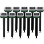 Solar Powered Mole Repellent, Ultrasonic Outdoor Pest Repellent Stakes - Repels Voles, Groundhogs, Snakes & Rodents - Garden Pest Control Device, Safe for Pets – 10 Pack