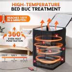 Bed Bug Heater, 360° High-Temperature Portable Bed Bug Killer Treatment Equipment with Digital Timer & Temperature Control, Fast Heating to 155°F for Against Moths, Carpet Beetles and Lice