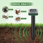 Solar Powered Mole Repellent, Ultrasonic Outdoor Pest Repellent Stakes - Repels Voles, Groundhogs, Snakes & Rodents - Garden Pest Control Device, Safe for Pets – 10 Pack