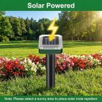 Solar Powered Mole Repellent, Ultrasonic Outdoor Pest Repellent Stakes - Repels Voles, Groundhogs, Snakes & Rodents - Garden Pest Control Device, Safe for Pets – 10 Pack