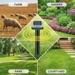 Solar Powered Mole Repellent, Ultrasonic Outdoor Pest Repellent Stakes - Repels Voles, Groundhogs, Snakes & Rodents - Garden Pest Control Device, Safe for Pets – 10 Pack