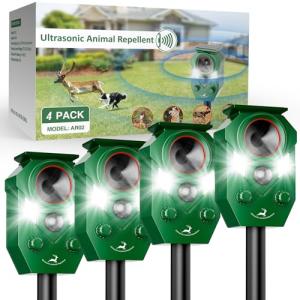 Solar Ultrasonic Animal Repellent with Motion Sensor