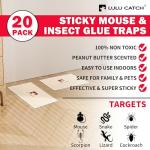 LULUCATCH 20 Pack Indoor Sticky Mouse Traps