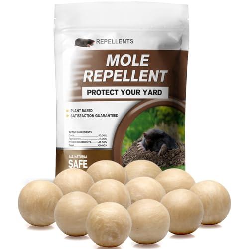 KQCWKH Mole Repellent for Lawns, Gopher Repellent, Vole & Groundhog Repellent Outdoor, Armadillo Repellent, Mole Deterrent for Yard, Lasts Up to 3 Months, 12 Balls