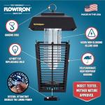 Flowtron Bug Zapper, 1 Acre of Outdoor Coverage with Powerful 40W Bulb & 5600V Instant Killing Grid, Electric Insect, Fly & Mosquito Zapper, Made in The USA