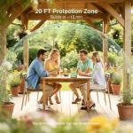 Long-Lasting Indoor/Outdoor Mosquito Repeller, Up to 240H Refill + 15H per Charge, USB-C Powered for Continuous Use, Mosquito-Repelling Plant-Based Essential Oil Refill, Smart Status Monitoring