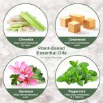 Long-Lasting Indoor/Outdoor Mosquito Repeller, Up to 240H Refill + 15H per Charge, USB-C Powered for Continuous Use, Mosquito-Repelling Plant-Based Essential Oil Refill, Smart Status Monitoring