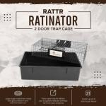 Rugged Ranch Ratinator Live Rat and Mouse Trap Cage, Humane Multi Catch Rodent Control - Indoor or Outdoor Large Metal Wire Catcher with Dual Door for Rats and Mice