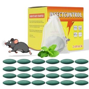 Mouse Rodent Repellent, 24 Pack Peppermint Oil Mouse Traps for Rat Mice, Nature Mouse Deterrent for Indoor Outdoor Use, for Garden & Home, Family & Pet Friendy
