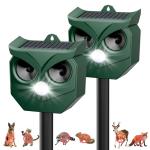 Solar Ultrasonic Animal Repeller with LED Lights