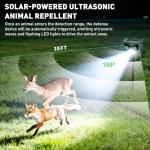 Solar Ultrasonic Animal Repeller with LED Lights