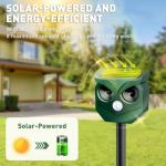 Solar Ultrasonic Animal Repeller with LED Lights