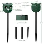 Solar Ultrasonic Animal Repeller with LED Lights