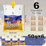 6 Pack Outdoor Disposable Fly Traps with Bait