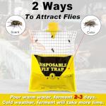 Pre-Baited Outdoor Fly Traps for Patios - 4 Pack