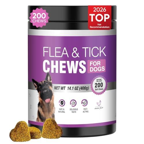 Natural Flea and Tick Chews for Dogs, 200 Count