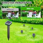 Mole Repellent Solar Powered Waterproof Outdoor Chipmunk Deterrent Solar Mole Repellent Ultrasonic for Gopher Vole Rat Squirrel Skunk Garden Yard Lawn Pest Control