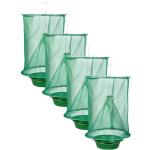 4 Pack Ranch Fly Traps Outdoor Hanging, Reusable Stable Fly Hunter Catcher Cage with Food Bait Tray, Flies Control Killer Repellent for Barn, Orchard, Farm, Horse, Patio