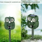 Animal Repellent Outdoor Solar Powered, Ultrasonic Deer Squirrel Skunk Rabbit Rodent Dog Deterrents Waterproof Animal Repeller, Pest Control for Gardens, Deter Mice, Snake, Squirrels, Rodents