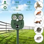 Animal Repellent Outdoor Solar Powered, Ultrasonic Deer Squirrel Skunk Rabbit Rodent Dog Deterrents Waterproof Animal Repeller, Pest Control for Gardens, Deter Mice, Snake, Squirrels, Rodents