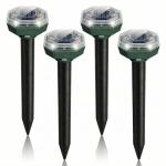 Mole Repellent Solar Powered, 4 Pack Ultrasonic Gopher Repeller, Waterproof Outdoor Pest Repellent for Moles, Gophers, Voles, Skunks in Yard, Lawn, and Garden