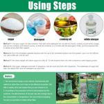 4 Pack Ranch Fly Traps Outdoor Hanging, Reusable Stable Fly Hunter Catcher Cage with Food Bait Tray, Flies Control Killer Repellent for Barn, Orchard, Farm, Horse, Patio