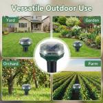 Mole Repellent Solar Powered, 4 Pack Ultrasonic Gopher Repeller, Waterproof Outdoor Pest Repellent for Moles, Gophers, Voles, Skunks in Yard, Lawn, and Garden