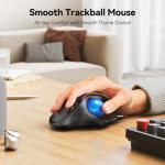 TECKNET Pro Wireless Trackball Mouse, Bluetooth Mouse with Ergonomic Thumb Control, USB-C Rechargeable, RGB Light Mice with Adjustable DPI, 3-Device Connectivity (BT or 2.4G),for PC/Mac/Laptop - Black