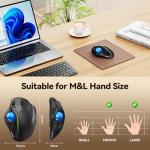 TECKNET Pro Wireless Trackball Mouse, Bluetooth Mouse with Ergonomic Thumb Control, USB-C Rechargeable, RGB Light Mice with Adjustable DPI, 3-Device Connectivity (BT or 2.4G),for PC/Mac/Laptop - Black