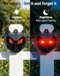 4 Pack Solar Nocturnal Animal Repeller with Dual Red LED Lights, Humane Coyote Deterrent for Fox Raccoon Skunk Deer, Waterproof Predator Lights for Chicken Coop, Farm & Garden