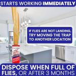 Fly Strips Indoor Sticky Hanging 48pk with Pins. Non Toxic Outdoor Fly Trap Indoor for Home. Flies Tape Paper Trap Ribbon Roll for House Gnat Fruit and Housefly. Bug Catchers for Inside Home Flypaper.