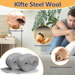Klfte Steel Wool for Mice Control, 3.2" x12 ft Wool, Gap Filler for Home & Garage, DIY Bundle with Gloves & Scissors - 1 Pack
