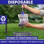 Fly Traps Outdoor Fly Trap for Patio. 4 Non-Toxic Pre-Baited Flies Bags Outdoor Disposable. Hanging Bug Catchers for All Filth Flies Killer for Outside Bug Control in Yard Horse Ranch Trash Can.