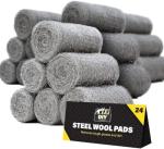 0000 Steel Wool for Mice Control - 24Pack Fine Grade Stainless Steel Wool for Filling Holes, Rodent Proofing & Home Protection - Metal Wool for Gaps, Wood & Metal Surfaces