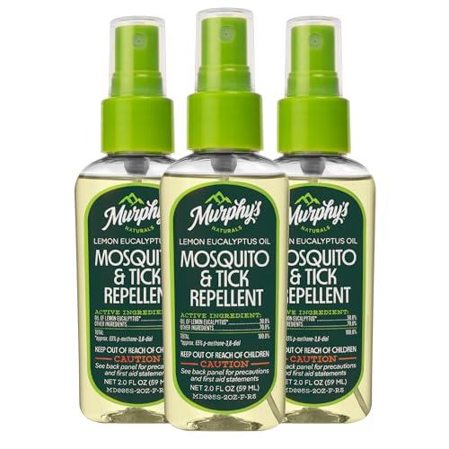 Murphy's Naturals Mosquito & Tick Bug Repellent Spray, Oil of Lemon Eucalyptus for Skin + Outdoor Gear, 2 Ounce Pump, 3-Pack