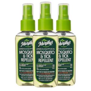 Murphy's Naturals Mosquito & Tick Bug Repellent Spray, Oil of Lemon Eucalyptus for Skin + Outdoor Gear, 2 Ounce Pump, 3-Pack