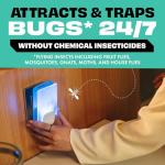 STEM Flying Insect Trap - Indoor Fruit Fly & Gnat Catcher for Home, Kitchen & Any Room, Attracts & Traps Bugs, Soft Blue UV Light - Includes 2 Plug-in Devices & 4 Cartridges