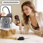 Remote Control Mouse Cat Toy, Realistic RC Interactive Pet Toy with Wireless Controller, Forward and Backward Movement, Gray Plush Electronic Mouse for Cats and Dogs, Funny Pet Teaser for Indoor Cats