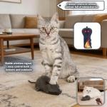 Remote Control Mouse Cat Toy, Realistic RC Interactive Pet Toy with Wireless Controller, Forward and Backward Movement, Gray Plush Electronic Mouse for Cats and Dogs, Funny Pet Teaser for Indoor Cats