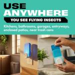 STEM Flying Insect Trap - Indoor Fruit Fly & Gnat Catcher for Home, Kitchen & Any Room, Attracts & Traps Bugs, Soft Blue UV Light - Includes 2 Plug-in Devices & 4 Cartridges