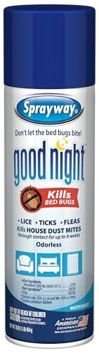 Good Night Bed Bug Spray, 16oz | Odorless, Water-Based, EPA Registered | Eliminates Bed Bugs, Lice, Ticks, Fleas, House Dust Mites | Ideal for Homes, Dormitories, Hotels