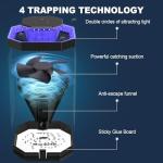 Fruit Fly Traps for Indoors, Powerful 3 Speed Adjustable Mosquito Trap for Kitchen Home, Fly Trap & Catcher with Dual Circles Blue Light & 2 Glue Boards for Mosquitoes Fruit Flies Gnats