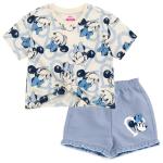 Disney Minnie Mouse Toddler Girls T-Shirt and Chambray Shorts Outfit Set Off White/Blue Ruffle Shorts 5T