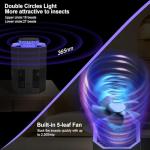 Fruit Fly Traps for Indoors, Powerful 3 Speed Adjustable Mosquito Trap for Kitchen Home, Fly Trap & Catcher with Dual Circles Blue Light & 2 Glue Boards for Mosquitoes Fruit Flies Gnats