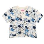 Disney Minnie Mouse Toddler Girls T-Shirt and Chambray Shorts Outfit Set Off White/Blue Ruffle Shorts 5T