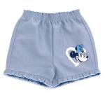 Disney Minnie Mouse Toddler Girls T-Shirt and Chambray Shorts Outfit Set Off White/Blue Ruffle Shorts 5T